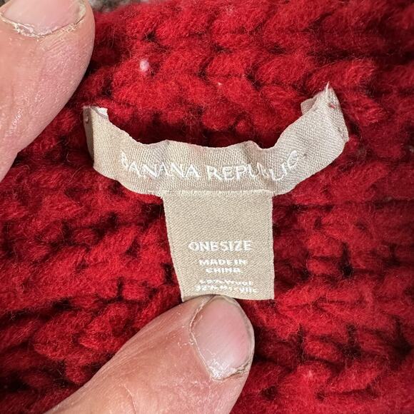 Banana Republic Scarf Womens One Size Chunky Knit Infinity Saucy Red Winter Warm - Picture 4 of 8